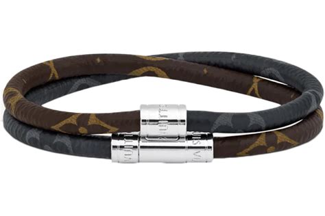 keep it double leather bracelet lv|Lv braclet men's.